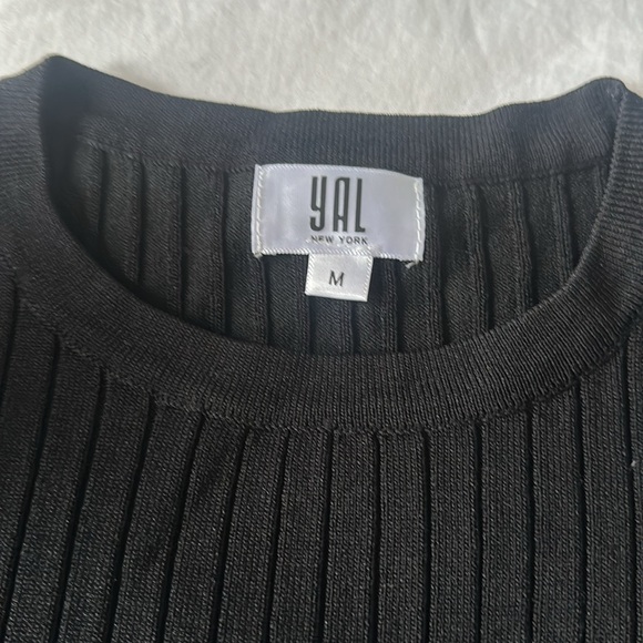 YAL black ripped sweater with puffy shoulders! - Picture 2 of 4